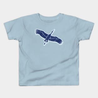 Blue Stork pattern Kids T-Shirt